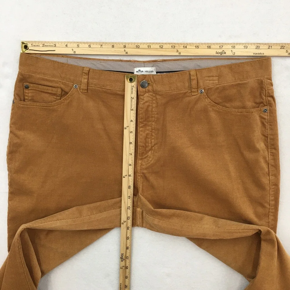 Peter Millar Mens Corduroy Pants Brown Size 42 Straight Casual Trousers (ALTERED